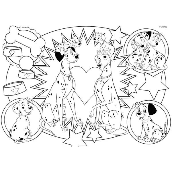 Disney 101 dalmatyńczyków 2 w 1 puzzle 24-elementowe i kolorowanka 35x25 cm - Lisciani zdjęcie 3