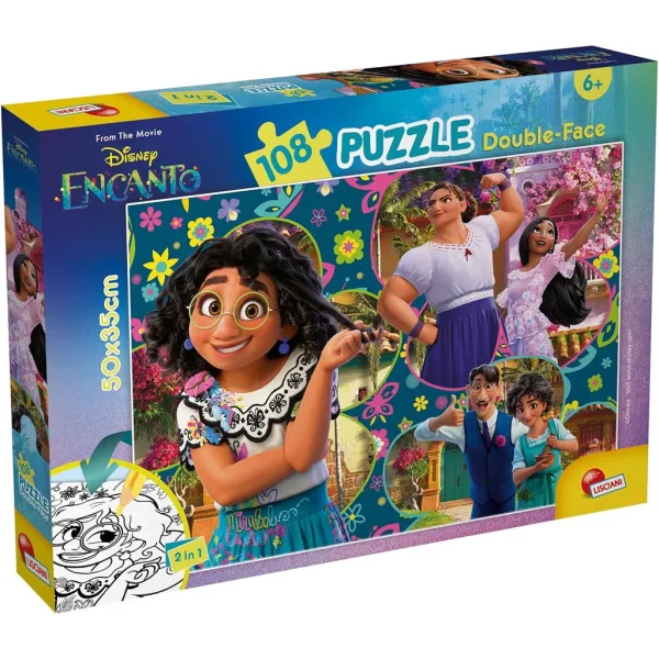 Disney Encanto 2 w 1, puzzle 108 elementów i kolorowanka 50x35 cm - Lisciani zdjęcie 1