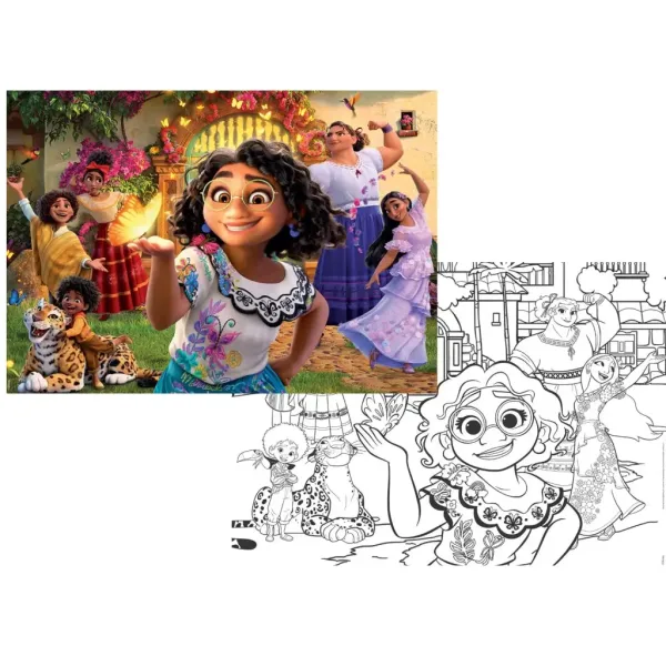 Disney Encanto 2 w 1 puzzle 108 elementów i kolorowanka 70x50 cm - Lisciani zdjęcie 2