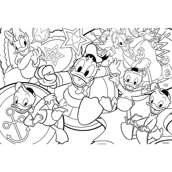 Disney Kaczor Donald 2 w 1 puzzle 24 elementów i kolorowanka 50x35 cm - Lisciani zdjęcie 2