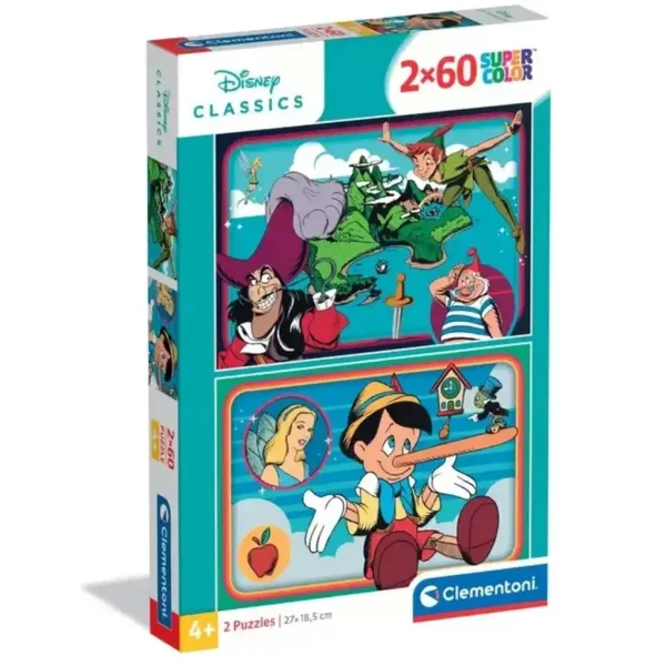 Disney Klasyka 2x60 elementów Supercolor puzzle - Clementoni zdjęcie 1