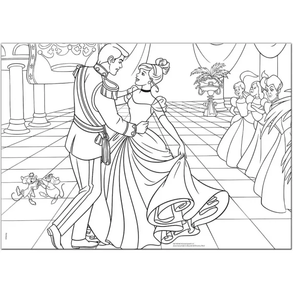 Disney Kopciuszek 2 w 1 maxi puzzle 35 elementów i kolorowanka 70x50cm – Lisciani zdjęcie 2