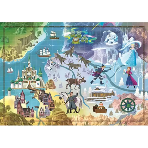 Disney: Kraina lodu - puzzle z mapą, 1000 elementów - Clementoni zdjęcie 2