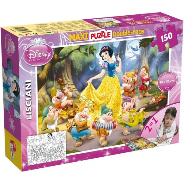 Disney Królewna Śnieżka 2 w 1 maxi puzzle 150 elementów i kolorowanka 70x50 cm - Lisciani zdjęcie 1