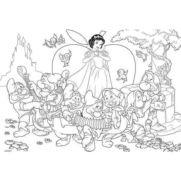 Disney Królewna Śnieżka 2 w 1 maxi puzzle 24 elementy i kolorowanka 70x50 cm - Lisciani zdjęcie 2