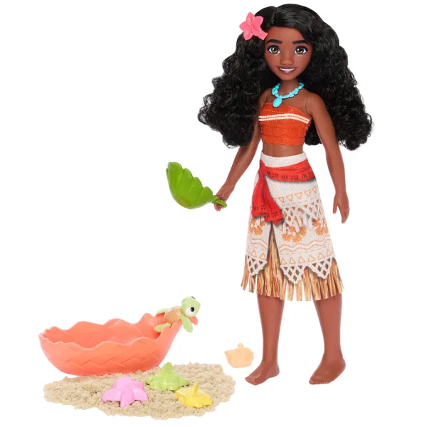 Disney Księżniczki: Zestaw plażowy z lalką Vaiana 2 i piaskiem – Mattel zdjęcie 2