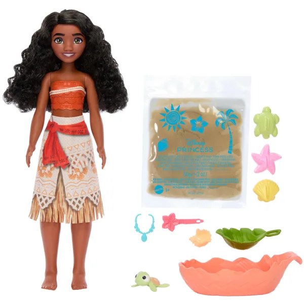 Disney Księżniczki: Zestaw plażowy z lalką Vaiana 2 i piaskiem – Mattel zdjęcie 4
