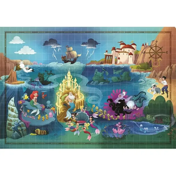 Disney: Mała syrenka mapa puzzle 1000 elementów - Clementoni zdjęcie 2