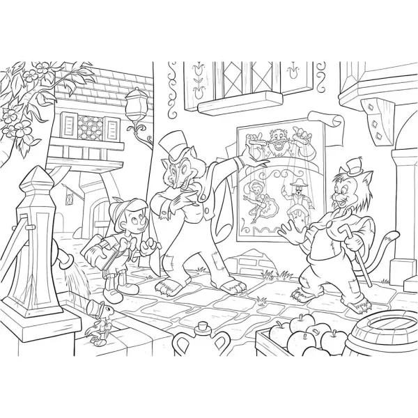 Disney Pinokio 2 w 1 maxi puzzle 35 elementów i kolorowanka 70x50 cm – Lisciani zdjęcie 2