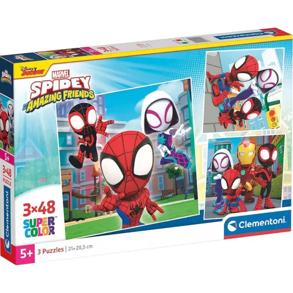 Disney Spidey 3 × 48-elementowe puzzle Supercolor - Clementoni