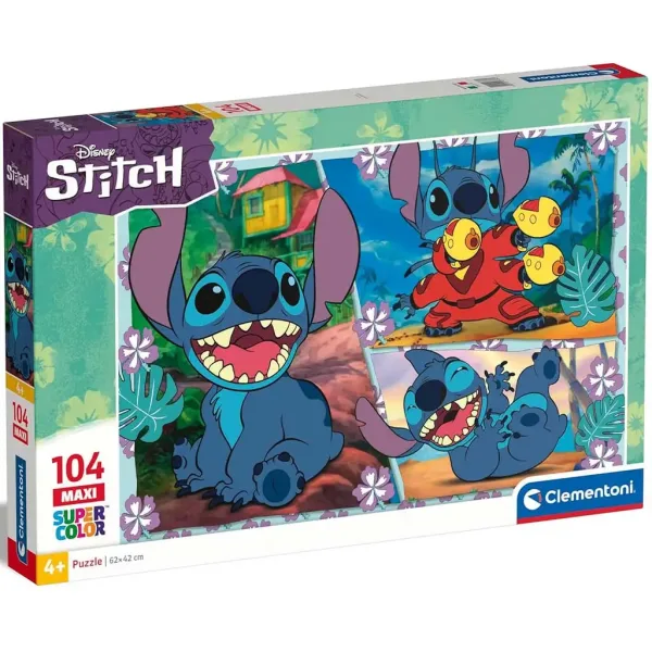 Disney+Stitch 104-elementowy maxi Supercolor puzzle - Clementoni zdjęcie 1