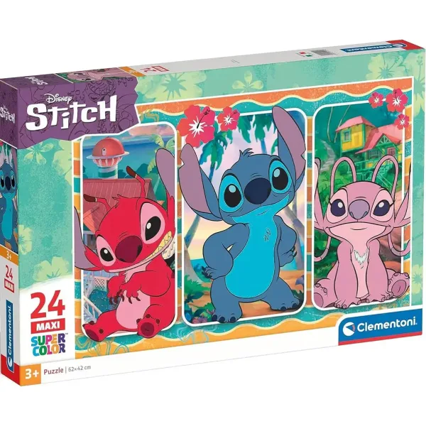 Disney Stitch 24-elementowe maxi puzzle Supercolor - Clementoni zdjęcie 1