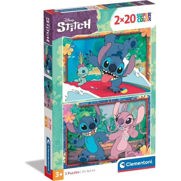 Disney+Stitch 2x20-elementowe Supercolor puzzle - Clementoni
