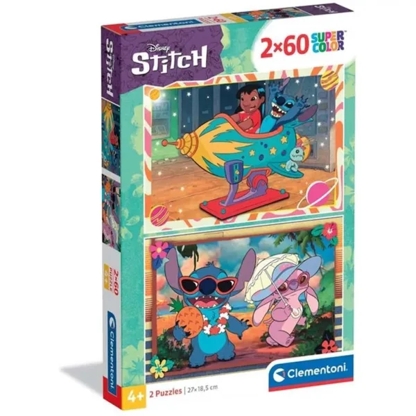 Disney Stitch 2x60-elementowe puzzle Supercolor - Clementoni zdjęcie 1