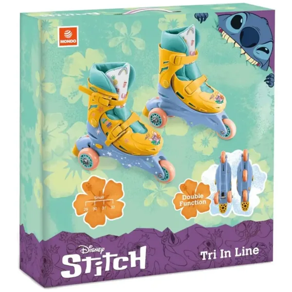 Disney Stitch jednorzędowe lub dwurzędowe regulowane wrotki w rozmiarze 29-32 – Mondo Toys zdjęcie 1