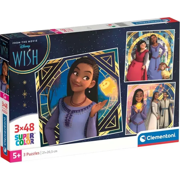 Disney Wish Supercolor puzzle 3x48 elementów - Clementoni zdjęcie 1