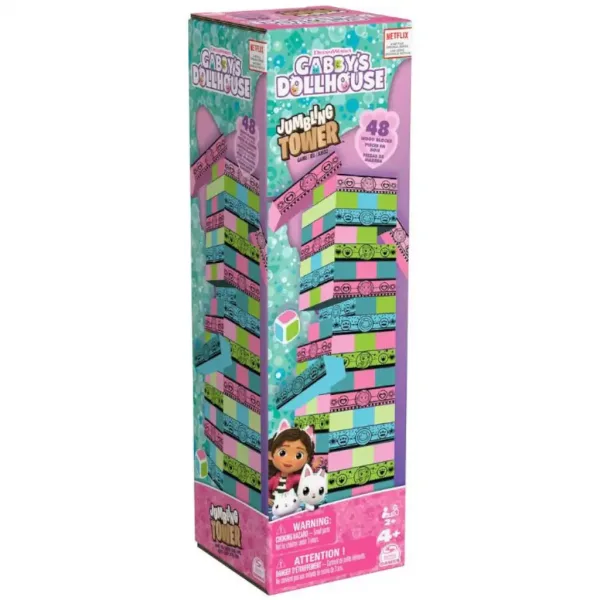 Dom Lalki Gabi: Kolorowa wieża Jenga – gra towarzyska - Spin Master zdjęcie 1