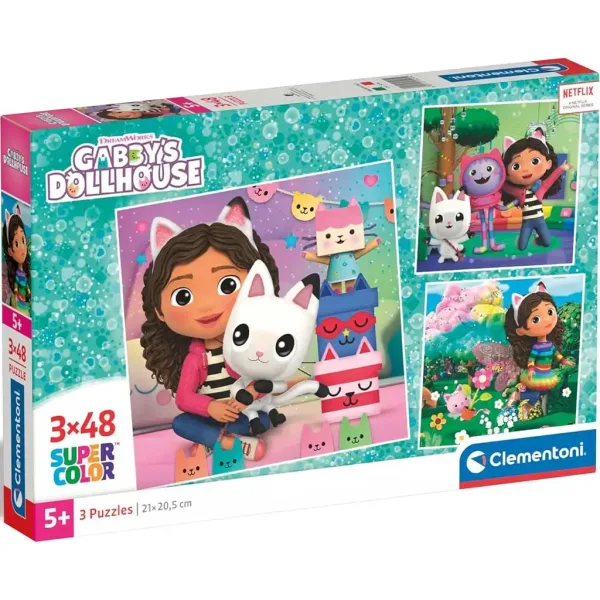Domek dla lalek Gabi 3x48 elementów Supercolor puzzle - Clementoni zdjęcie 1