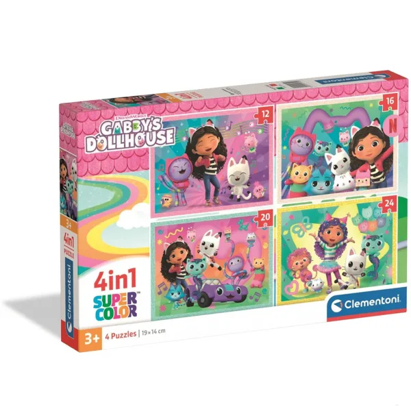 Domek dla lalek Gabi 4 w 1 Supercolor puzzle - Clementoni