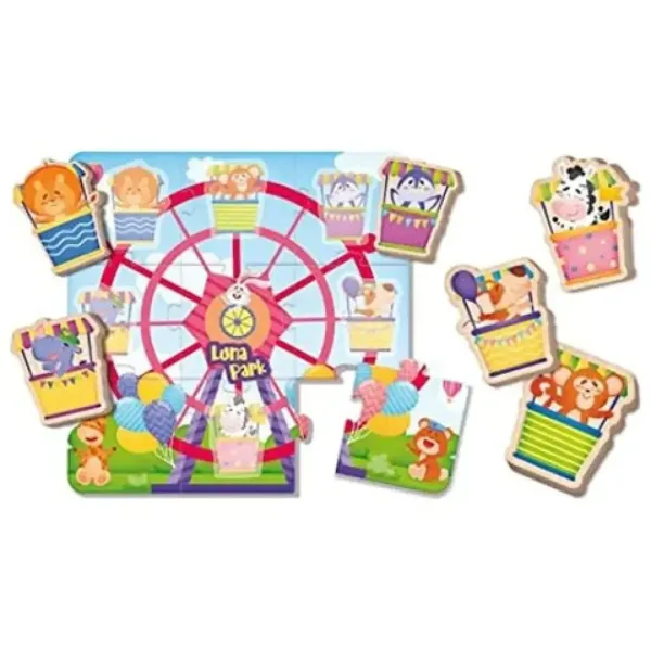 Drewniane puzzle Montessori - Wesołe miasteczko zdjęcie 2