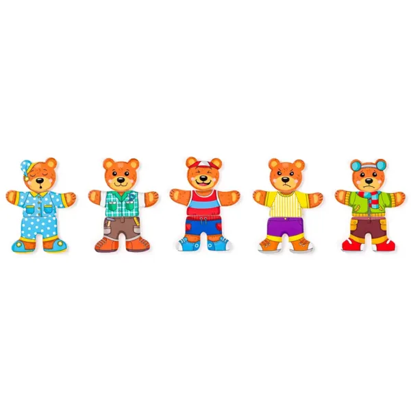 Drewniane puzzle z ubieranką rodziny misiów - Woodyland zdjęcie 4