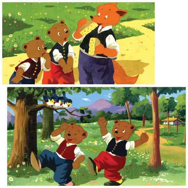 Dwa małe misie i lis diafilm zdjęcie 2