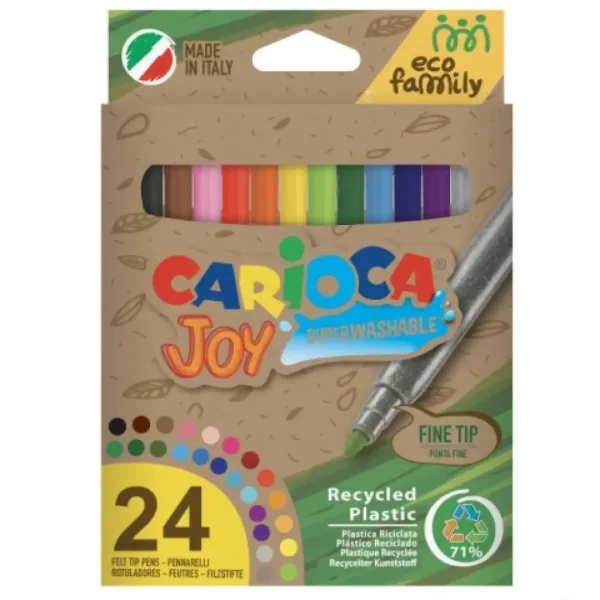 Eco Family Joy 24-kolorowy zestaw flamastrów - Carioca zdjęcie 1