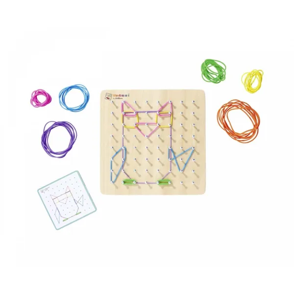 Eichhorn: Drewniana tablica Montessori Geoboard – Kształty, wyobraźnia i rozwój małej motoryki - Simba Toys zdjęcie 2