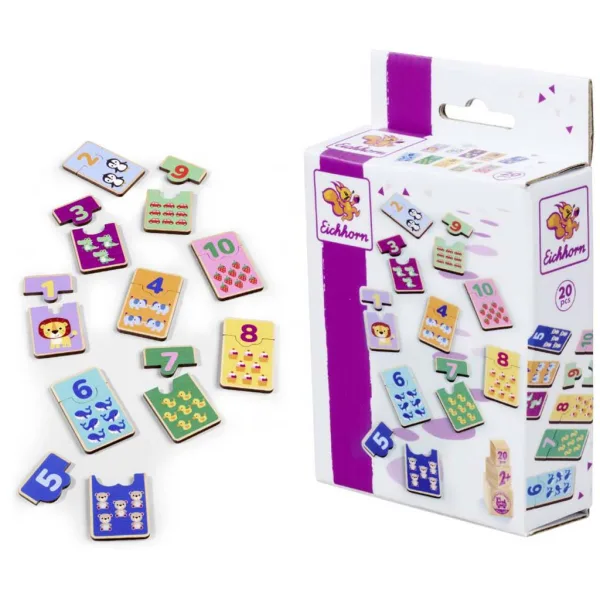 Eichhorn: Drewniane Puzzle Liczbowe – Gra Dopasowywania Zwierząt – Simba Toys zdjęcie 2
