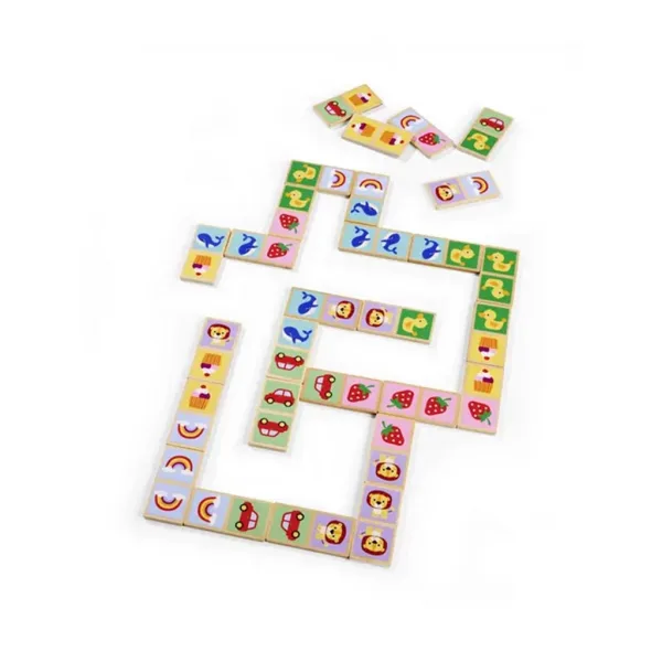 Eichhorn: Drewniane domino kolorowe z dziecięcymi motywami - Simba Toys zdjęcie 2