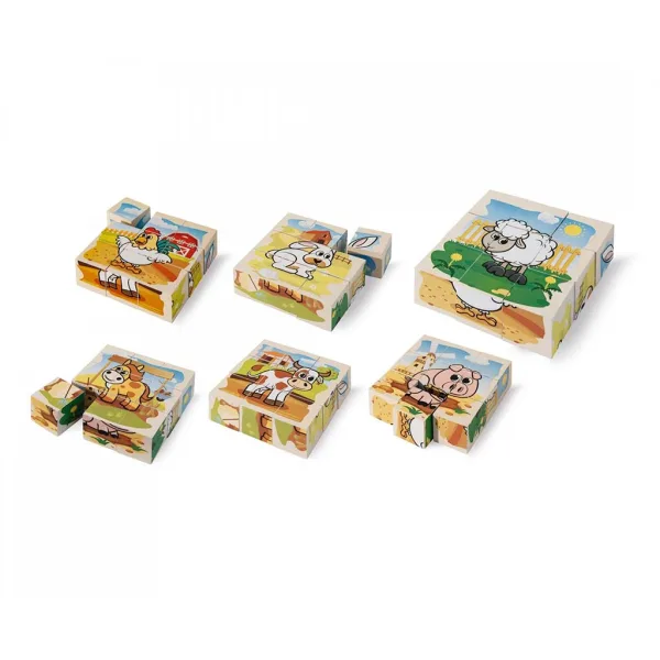 Eichhorn: Drewniane klocki puzzle – Układanka ze zwierzętami domowymi dla maluchów - Simba Toys zdjęcie 2