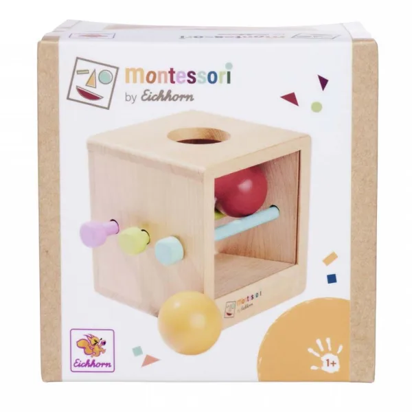 Eichhorn: Drewniane pudełko z otworem na kulki Montessori – zabawka edukacyjna dla najmłodszych - Simba Toys zdjęcie 1