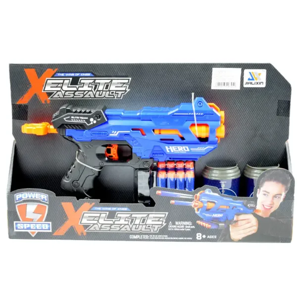 Elite Assault: Zestaw broni na strzałki z pianki z nabojami 29x15 cm zdjęcie 4