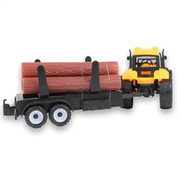 Engineering Truck: Zestaw dwuczęściowy z maszynami roboczymi z traktorem do przewozu bali i przyczepą. zdjęcie 5