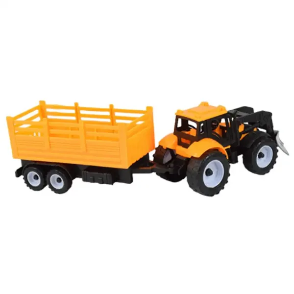 Engineering Truck: Zestaw traktor z przyczepą i beczkami oleju 28 cm zdjęcie 3
