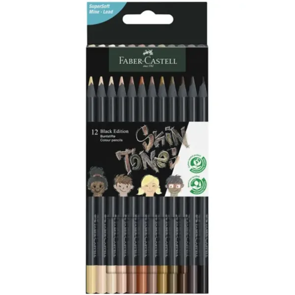 Faber-Castell: Black Edition Skin Tone zestaw 12 kolorowych ołówków w odcieniach skóry zdjęcie 1