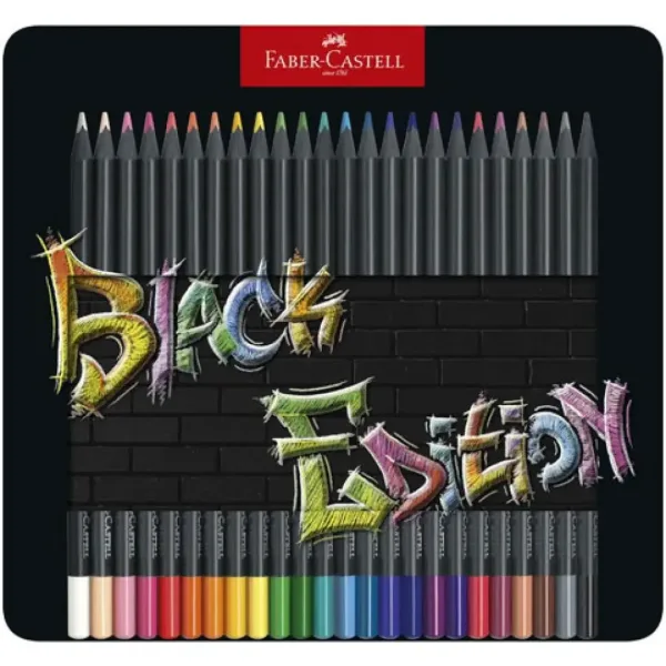 Faber-Castell: Black Edition kredki kolorowe zestaw 24 sztuk w metalowym pudełku zdjęcie 1