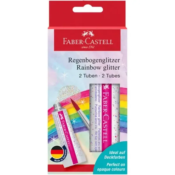 Faber-Castell: Brokatowy klej w kolorach tęczy 2x12 ml zdjęcie 1