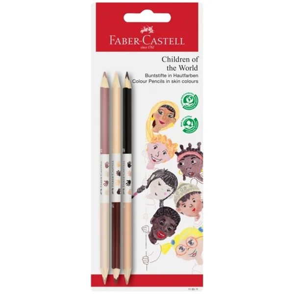 Faber-Castell: Children of the World zestaw kredek w kolorach skóry, 3 sztuki