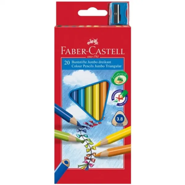 Faber-Castell: Junior kredki kolorowe 20 sztuk z temperówką zdjęcie 1