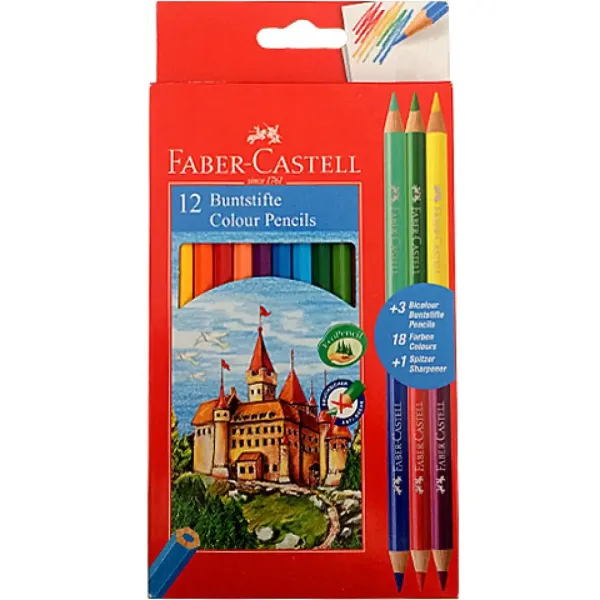 Faber-Castell: Kredki kolorowe 12 szt. + 3 szt. Bicolor zdjęcie 1