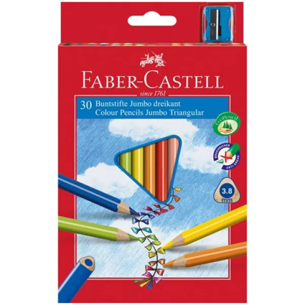 Faber-Castell: Kredki kolorowe Junior, 30 sztuk z temperówką zdjęcie 1