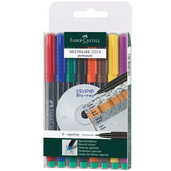 Faber-Castell: Multimark S Zestaw markerów alkoholowych 8 kolorów 0,4 mm zdjęcie 1