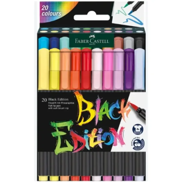 Faber-Castell: Zestaw 20 kolorowych flamastrów Black Edition zdjęcie 1
