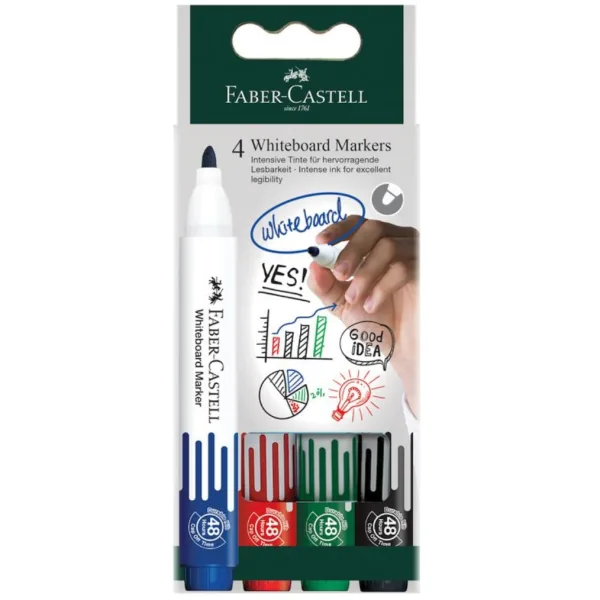 Faber-Castell: Zestaw 4 kolorowych markerów do tablic zdjęcie 1