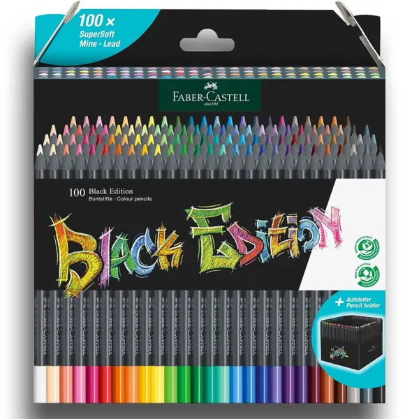 Faber-Castell: Zestaw kolorowych kredek Black Edition, 100 sztuk zdjęcie 1