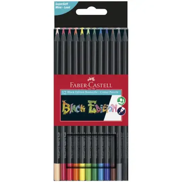 Faber-Castell: Zestaw kolorowych ołówków Black Edition 12 sztuk zdjęcie 1