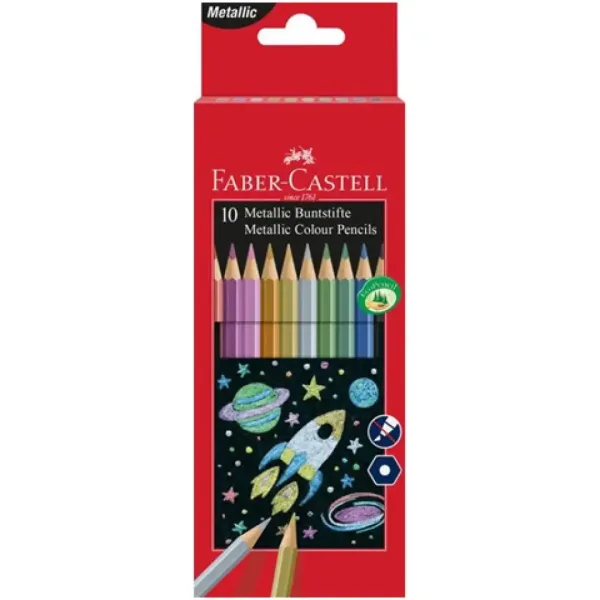 Faber-Castell: Zestaw kredek kolorowych 10 sztuk w metalicznych kolorach zdjęcie 1