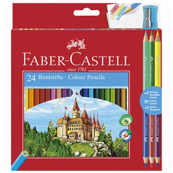 Faber-Castell: Zestaw kredek kolorowych 24+3 szt. zdjęcie 1