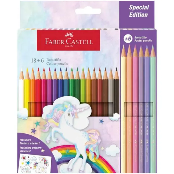 Faber-Castell: Zestaw kredek kolorowych z motywem zamku 18+6 sztuk zdjęcie 1